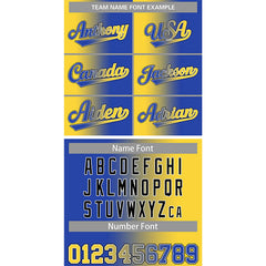 Custom Royal Gold-Black Gradient Fashion Authentic Baseball Jersey