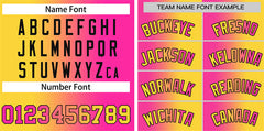 Custom Yellow Pink-Black Gradient Fashion Authentic Baseball Jersey