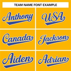 Custom Yellow White-Royal Classic Style Authentic Baseball Jersey