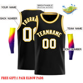 Custom Black White-Yellow Classic Tops Casual Basketball Jersey