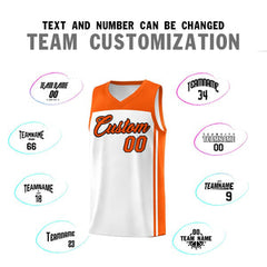 Custom White Orange Classic Sets Sports Uniform Basketball Jersey