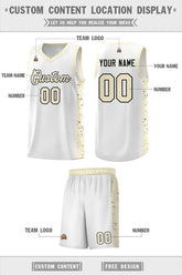 Custom White Cream-Black Red Side Splash Sports Uniform Basketball Jersey