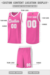 Custom Pink White Side Splash Sports Uniform Basketball Jersey