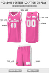 Custom Pink White Side Splash Sports Uniform Basketball Jersey