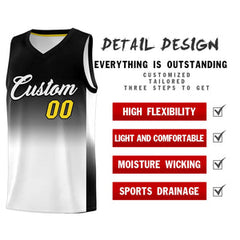 Custom Black White Gradient Fashion Sets Sports Uniform Basketball Jersey