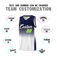 Custom Navy White Gradient Fashion Sets Sports Uniform Basketball Jersey