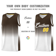 Custom Brown White Gradient Fashion Sets Sports Uniform Basketball Jersey