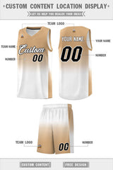 Custom Old Gold White Gradient Fashion Sets Sports Uniform Basketball Jersey