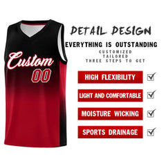 Custom Black Red Gradient Fashion Sets Sports Uniform Basketball Jersey