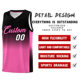 Custom Black Pink Gradient Fashion Sets Sports Uniform Basketball Jersey