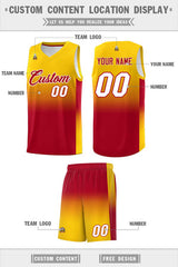Custom Gold Red Gradient Fashion Sets Sports Uniform Basketball Jersey