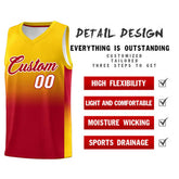 Custom Gold Red Gradient Fashion Sets Sports Uniform Basketball Jersey