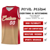 Custom Red Old Gold Gradient Fashion Sets Sports Uniform Basketball Jersey