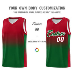 Custom Red Kelly Green Gradient Fashion Sets Sports Uniform Basketball Jersey