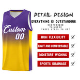 Custom Purple Gold Gradient Fashion Sets Sports Uniform Basketball Jersey