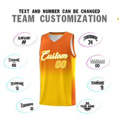 Custom Orange Gold Gradient Fashion Sets Sports Uniform Basketball Jersey