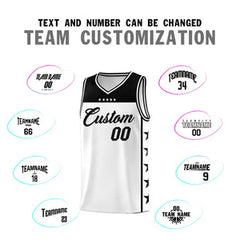 Custom White Black Personalized Star Pattern Sports Uniform Basketball Jersey