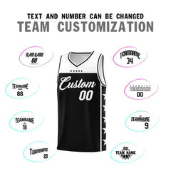 Custom Black White Personalized Star Pattern Sports Uniform Basketball Jersey