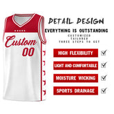 Custom White Red Personalized Star Pattern Sports Uniform Basketball Jersey