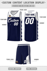 Custom Navy White Personalized Star Pattern Sports Uniform Basketball Jersey