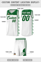 Custom White Kelly Green Personalized Star Pattern Sports Uniform Basketball Jersey