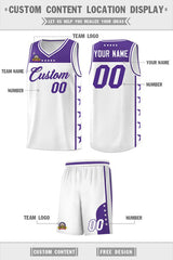 Custom White Purple Personalized Star Pattern Sports Uniform Basketball Jersey