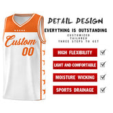 Custom White Orange Personalized Star Pattern Sports Uniform Basketball Jersey