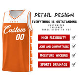 Custom Orange White Personalized Star Pattern Sports Uniform Basketball Jersey