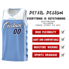 Custom Light Blue White Personalized Star Pattern Sports Uniform Basketball Jersey