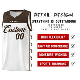 Custom White Brown Personalized Star Pattern Sports Uniform Basketball Jersey