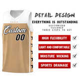 Custom Old Gold White Personalized Star Pattern Sports Uniform Basketball Jersey