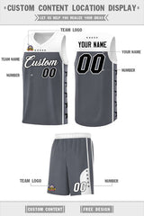 Custom Dark Gray White Personalized Star Pattern Sports Uniform Basketball Jersey