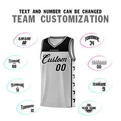 Custom Gray Black Personalized Star Pattern Sports Uniform Basketball Jersey