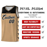 Custom Old Gold Black Personalized Star Pattern Sports Uniform Basketball Jersey