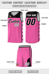 Custom Pink Black Personalized Star Pattern Sports Uniform Basketball Jersey
