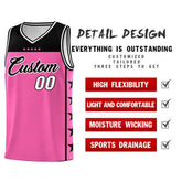Custom Pink Black Personalized Star Pattern Sports Uniform Basketball Jersey