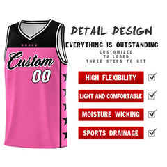 Custom Pink Black Personalized Star Pattern Sports Uniform Basketball Jersey