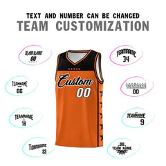 Custom Orange Black Personalized Star Pattern Sports Uniform Basketball Jersey