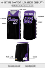 Custom Black Purple Personalized Star Pattern Sports Uniform Basketball Jersey
