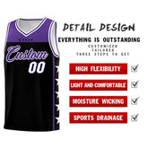 Custom Black Purple Personalized Star Pattern Sports Uniform Basketball Jersey