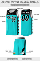 Custom Bright Green Black Personalized Star Pattern Sports Uniform Basketball Jersey