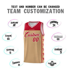 Custom Old Gold Red Personalized Star Pattern Sports Uniform Basketball Jersey