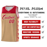 Custom Old Gold Red Personalized Star Pattern Sports Uniform Basketball Jersey