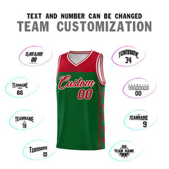 Custom Kelly Green Red Personalized Star Pattern Sports Uniform Basketball Jersey