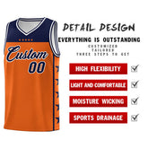 Custom Orange Navy Personalized Star Pattern Sports Uniform Basketball Jersey