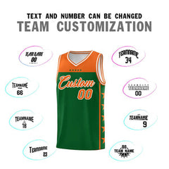 Custom Kelly Green Orange Personalized Star Pattern Sports Uniform Basketball Jersey