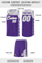 Custom Purple Gray Personalized Star Pattern Sports Uniform Basketball Jersey