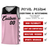 Custom Light Pink Black Personalized Star Pattern Sports Uniform Basketball Jersey