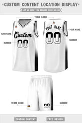 Custom White Gray-Black Personalized Two Tone Font Sports Uniform Basketball Jersey