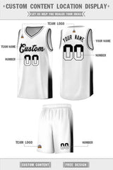 Custom White Gray-Black Personalized Two Tone Font Sports Uniform Basketball Jersey